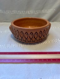 6 In Handmade Terracotta Bowl Signed Puerto Rico