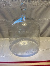 Vintage 7.5 Inch Etched Crystal Glass Cloche Display Dome