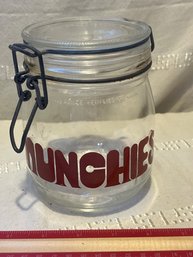 Vintage 1970s Munchies Glass 0.75 L 3cup Jar Canister Triomphe France
