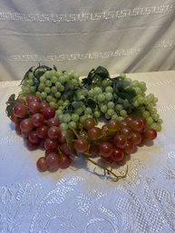 Vintage Plastic Rubber Grape Clusters Lot Of Long Green Red & Purple Large