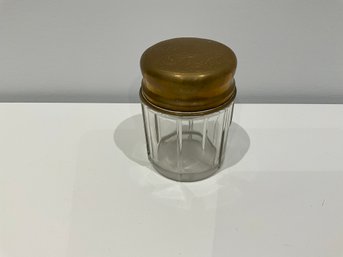 Antique Brass Engraved Top Dresser Jar