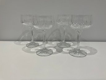 4 STUART Monterrey Crystal Champagne  Coupe Glasses Wine Glassware Pretty Barware
