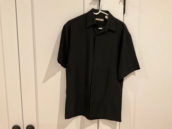 Moda Campia Moda Black Short Sleeve Button Down Mens Summer Dress Shirt