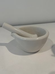 Vintage White Porcelain Mortar And Pestle From COORS USA 52211 Porcelain Company