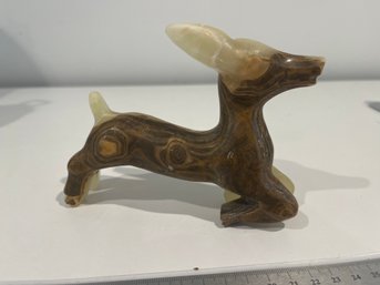 6 Inch Carved Stone Deer Ear Repaired