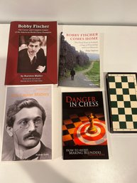 Lot Of 4 Chess Books And Travel Set See Photos All Great Condition
