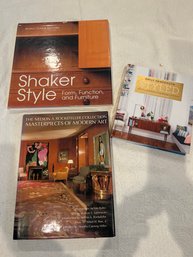 Lot Of 3 Coffee Table Books Shaker Style Styled And Masterpieces Of Modern Art