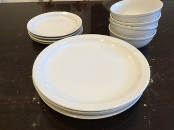 Target Home Porcelain Solid White Dinnerware Service For 4 Dinner Plate Lunch Plate Bowl