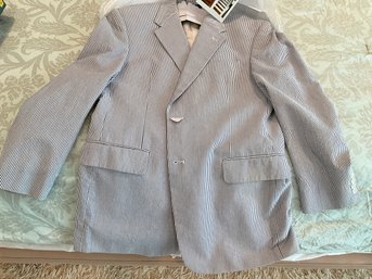 Stafford Mens Cotton Seersucker Blazer Suit Jacket Size 42 Regular