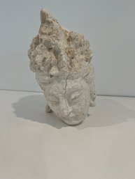 Limestone Womans Head Garden Art 12 Inch Sculpture