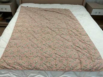 Gorgeous Lauren Ashley Afghan Throw Comforter Style Blanket Pretty Pink With Roses