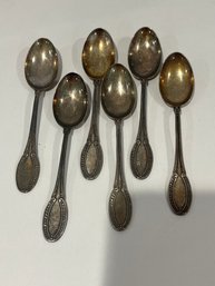 Set Of Six Demitasse Spoons Stamped 800