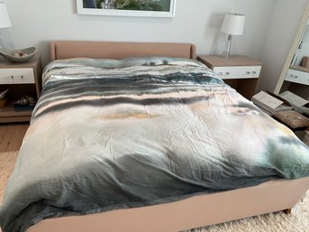 Awesome King Size Tie Dye Watercolor Ocean Style Duvet Cover With Soft Luxury Duvet Comforter