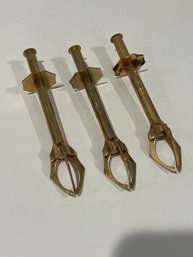Lot Of 3 Vintage 3 Prong 5 Inch Olive Picker Tongs