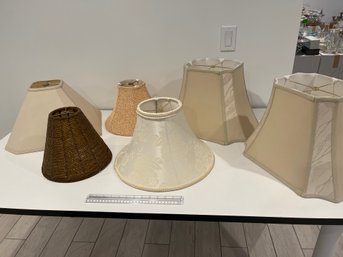 Lamp Shades Lot Of 6 Various Sizes Shapes Materials Please See Photos