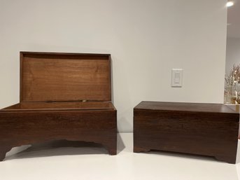Set Of 2 Vintage Shaker Style Wooden Keepsake Boxes