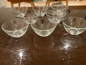 Set Of 8 Arcoroc France Classique Clear Glass Cereal Bowls 5.25 Inch