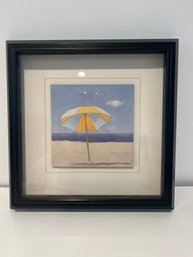 James Wiens Beach Umbrella 13x13 Print Framed And Matted