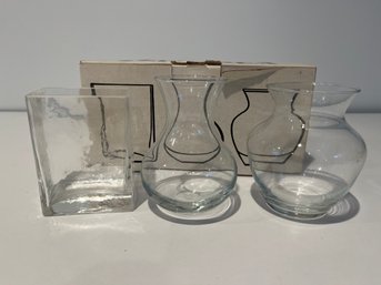 Vintage Ikea Cendre Set Of 3 Glass Vases With Original Box