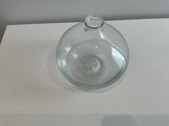 Glass Ballon Vase With Maple Leaf On Bottom