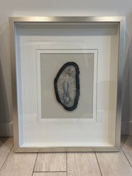 22x27 Inch Shadow Box Framed And Matted Natural Agate Stone Mounted On Linen