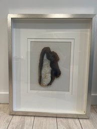 22x27 Inch Shadow Box Framed And Matted Natural Agate Stone Mounted On Linen