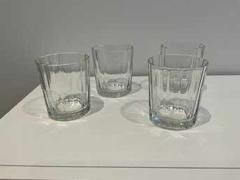 Set Of 4 LUIGI BORMIOLI Italy Glass Glassware Old Fashioned Glasses