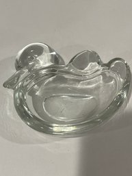 Vintage Crystal Duck Ashtray For Cigars 4.25 Inch X 3.5 Inch Art Vannes France