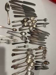 Vintage Antique Mixed Silver Plate Flatware Lot Silverware Mix And Match See Photos