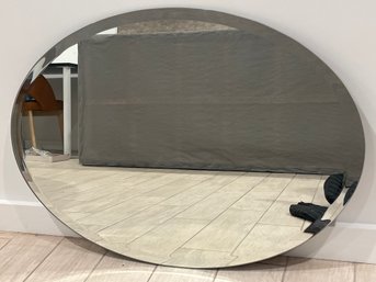 Bevelled Oval Elegant Frameless Wall Mirror 33x24 Inches