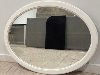 36x27 Inch White Oval Wall Mirror