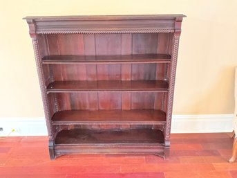 Antique Victorian Bookcase Barley Twist Rustic Furniture Gorgeous Detail