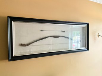 71 Inch Decorative Display Shadow Box Vintage Genuine Asian Bow And Arrow Wall Art