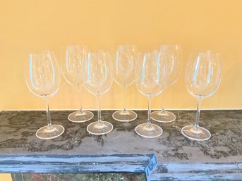 7 X Mikasa Red And White Wine Glasses