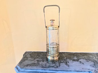 Vintage Brass Ans Glass Lantern Style Musical Decanter