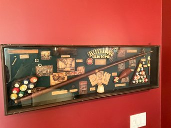 Billiards History Shadow Box Display Antique Billiards Memorabilia Wall Art