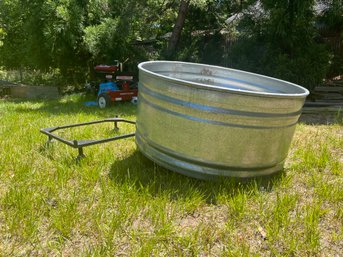 48 Inch Round Galvanized Steel Tub With Rolling Base