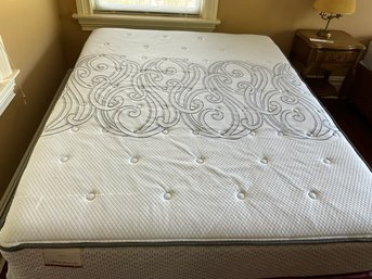 Sealy Posture Pedic Posturepedic Firm Queen Mattress With Box Spring And Frame On Casters