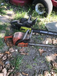 Lot Of 2 None Working Chain Saws Husqvarna And Ryobi