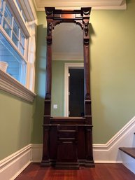 Antique 1880s Victorian Pier Mirror Missing Marble Top And Top As Pictured