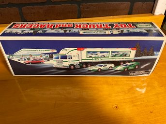 1997 Hess Toy Truck & 2 Racers Cars Head/Tail Lights Friction Motors New In Box
