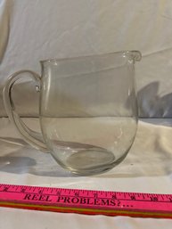 Large 9 Inch Hand Blown Art Glass Tea Water Pitcher