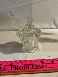 Baccarat Missouri Crystal Jam Candy Pot Jar With Lid & Spoon Tableware