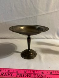 Vintage Sterling Silver Weighted Candy Dish Compote Long Stem Pedestal Dish