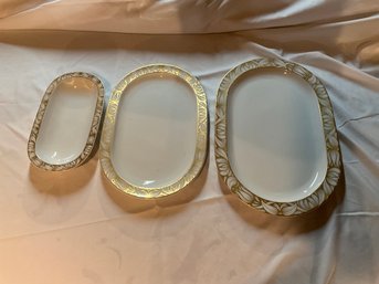 3 Vintage Rosenthal Golden Bloom Platters