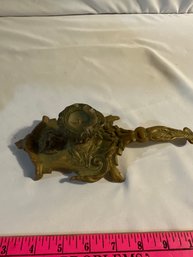 Vintage Brass Tabletop Candlestick Holder Ornate Victorian Style Lions Head