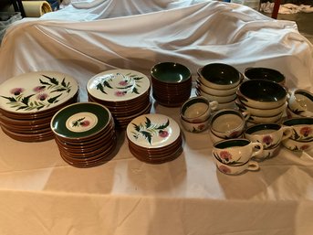 Large Lot Stangl Pottery Thistle Dinner Dish Set Dinnerware