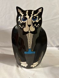 Vintage Ceramic Cat Vase Designed By Nina Lyman Cats By Nina Tuxedo Groom Cat Vase