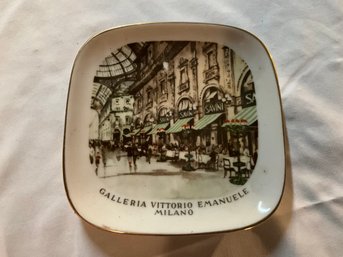 VINTAGE GALLERIA VITTORIO EMANUELE, MILANO, PORCELAIN COIN TRAY, VIDE POCHE