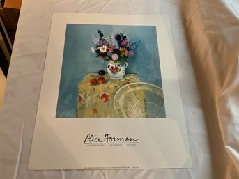 Alice Forman Bouquet With Peaches Poster Pencil Signed